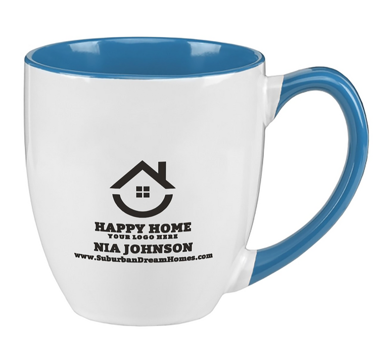 Custom Maren Ceramic Bistro Mug – 16 oz. with Logo Branding for Realtors (Case of 24) – Stylish Promotional Giveaways for Real Estate Professionals