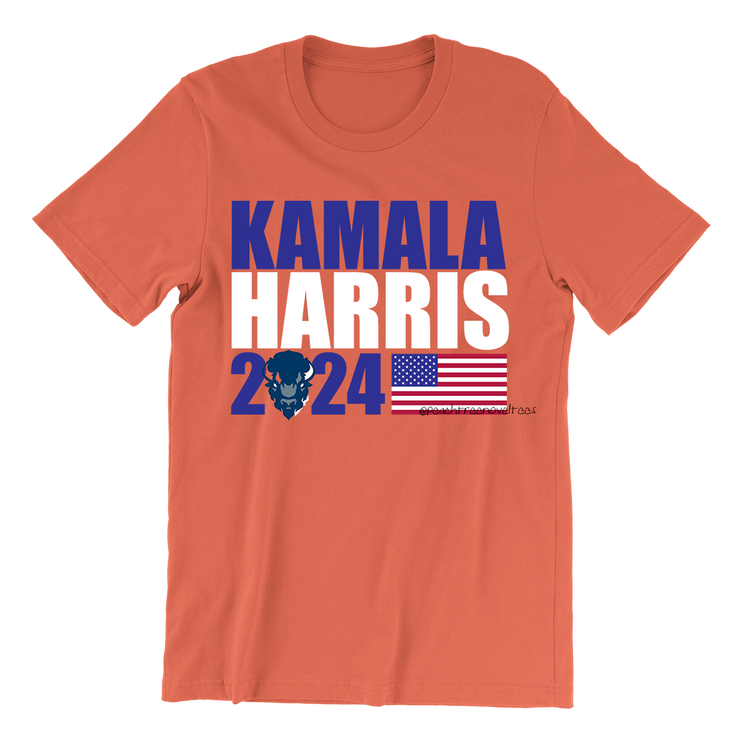 Kamala Harris 2024 Campaign T-Shirt with Bison – Unisex, Soft & Comfortable