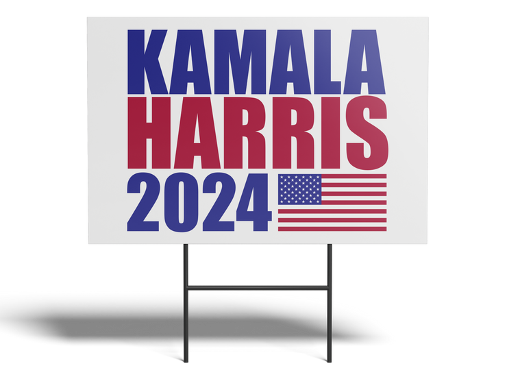 Kamala Harris 2024 Yard Sign – Double-Sided, Durable 10mm Coroplast (18"x14" or 24"x24")