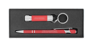 Personalized Executive Alpha Pen & Flashlight Keychain Gift Set - Black Ink