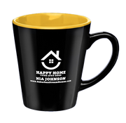 Customizable 12 oz. Two-Tone Ceramic Latte Mugs for Real Estate Professionals - Boost Your Brand with Every Sip (Case of 36)
