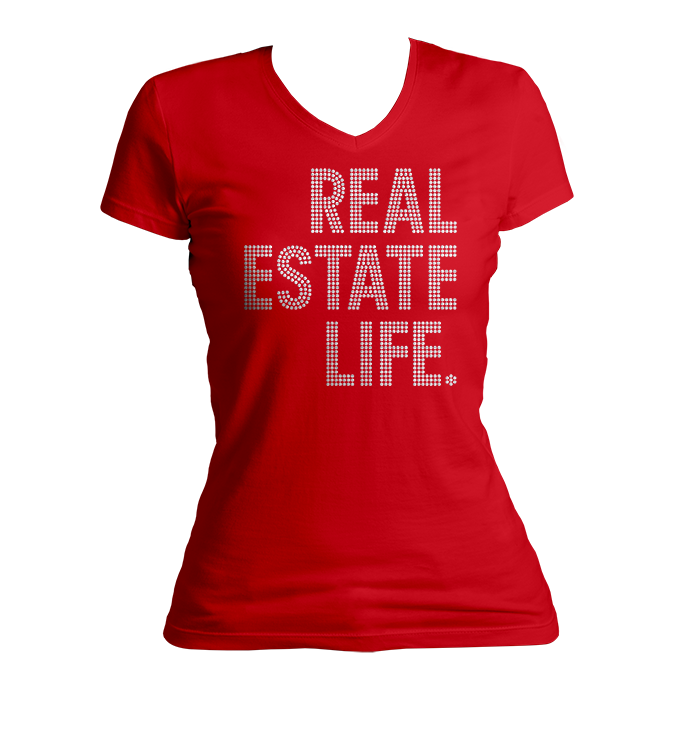 Real Estate Life Bling V-Neck Shirt